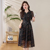 法式时尚洋气圆领短袖裙子，休闲收腰显瘦碎花连衣裙HR-6225 商品缩略图2