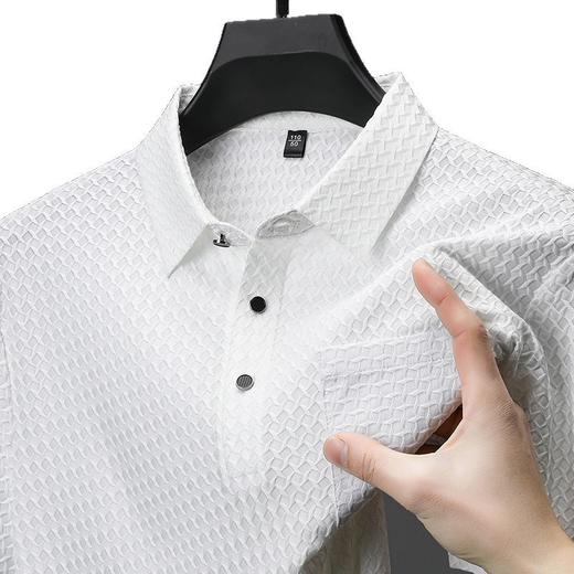 雀说潮流短袖POLO衫夏季男士休闲时尚半袖带口袋短袖T恤弹力翻领上衣AL556 商品图4