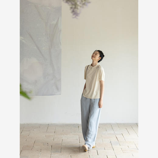 牧衣游原创 重磅丝麻净色裤子宽松 限量福利款 雯莱不支持会员折 商品图2