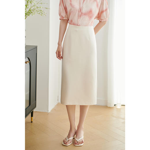 米思阳2026春新款通勤简约修身半身裙针织百搭粉色包臀裙女1505 商品图6