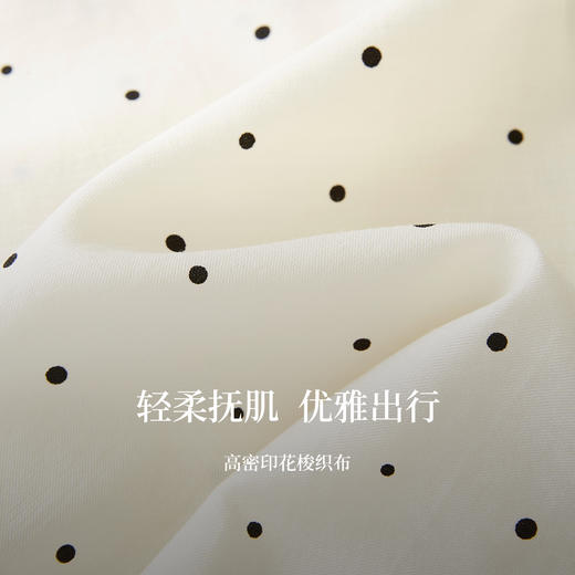 【08/12新品】熙世界法式复古V领波点衬衫女2025初秋新款长袖修身压褶收腰上衣 商品图3