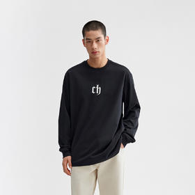 【凉感抑菌】CHINISM赤尘 刺绣logo长袖T恤男新款纯棉男士打底衫