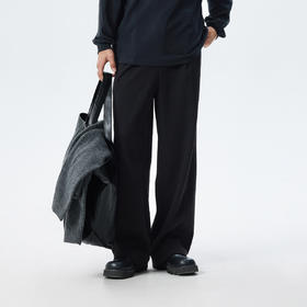 CHINISM赤尘 重磅430G黑色西裤男春秋美式直筒休闲裤男士宽松裤子