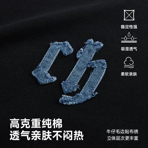 【贴布绣logo】CHINISM赤尘 黑色短袖T恤男夏季宽松半袖男士上衣 商品图1