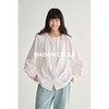 MAISON CECILE亚麻肌理感可调节抽绳圆领宽松简约白衬衫 商品缩略图1