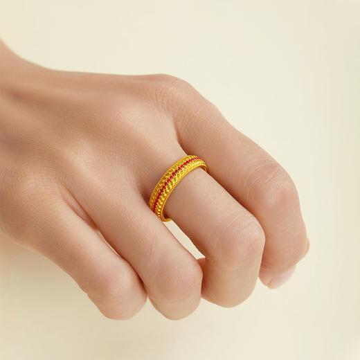 宫匠造办 凤羽戒指黄金戒指 商品图3