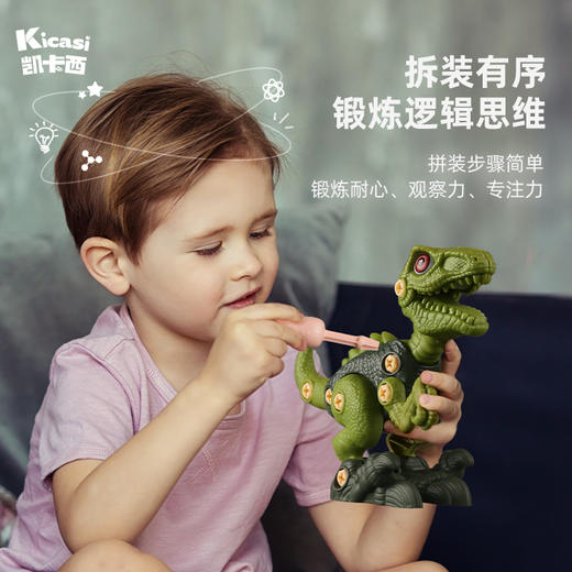 凯卡西儿童仿真动物拆装拧螺丝恐龙玩具模型霸王龙男孩生日礼物 商品图1