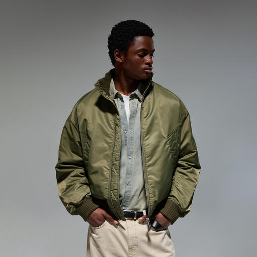 CHINISM赤尘 MA1毛领飞行夹克棉服男冬季美式棉袄外套加厚棉衣 商品图0