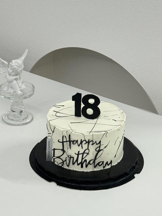 ins风艺术简约高级18岁男生男孩生日蛋糕 商品图1