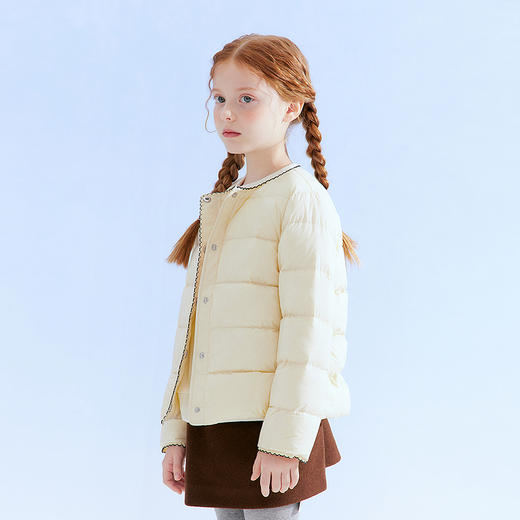 笛莎Deesha 童装女童羽绒服2025冬新款女童时尚经典撞色轻薄羽绒服 商品图1