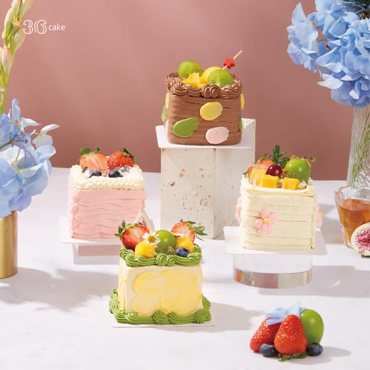 盛夏绮梦·四拼小方奶油蛋糕 商品图2