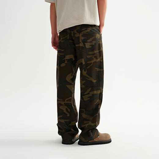 CHINISM赤尘 迷彩工装裤男2025新款弯刀裤美式直筒长裤男士裤子 商品图3