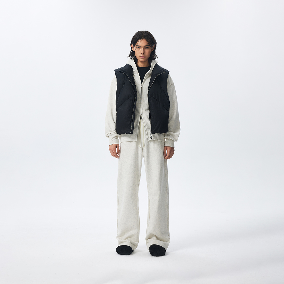 CHINISM赤尘 黑色立领鸭绒羽绒马甲男冬季新款加厚保暖男士马夹