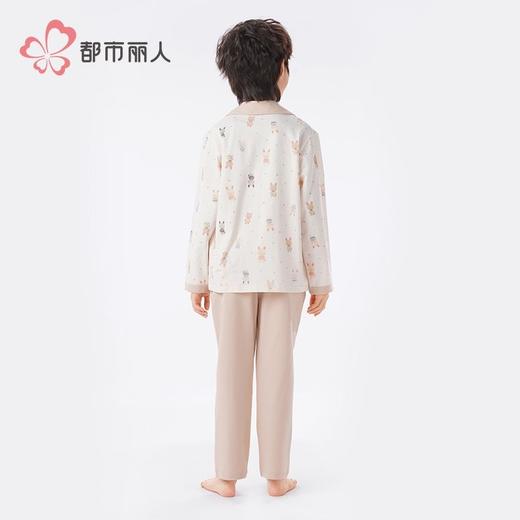 都市丽人男童女童26支CVC单面睡衣家居服长袖长裤童装棉质JHH1F1 商品图3