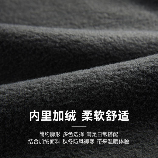 CHINISM赤尘 直筒加绒卫裤男冬季新款宽松休闲裤子男士加厚弯刀裤 商品图1