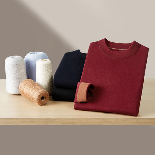 【DWP】大依优型大码男装秋季新款羊毛衫男士加肥加大码圆领针织打底衫男胖子薄毛衣 商品图4