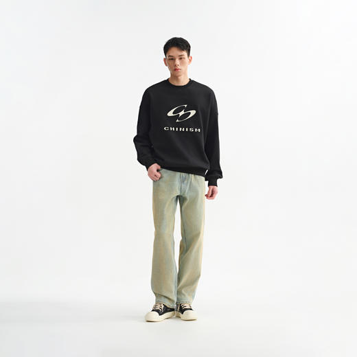 【商场同款】CHINISM赤尘 405G重磅毛圈绣花圆领卫衣男冬季新款 商品图4