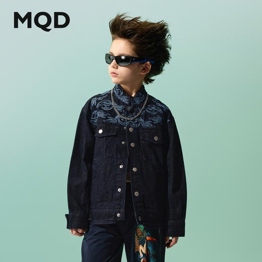 【MQD】【国潮系列】男童牛仔外套2025春季新款潮流儿童牛仔夹克 商品图0
