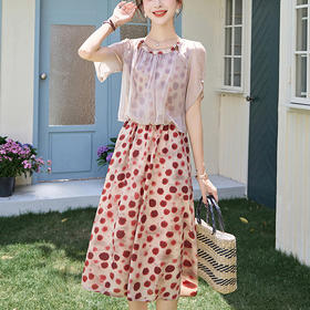 薄纱拼接假两件套，时尚小个子巨好看连衣裙HR-6230