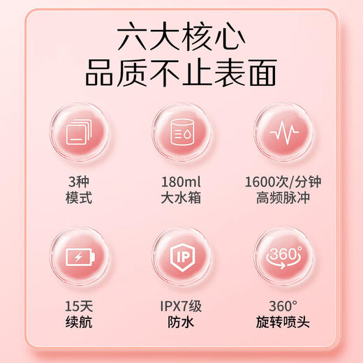 夏普智能便携冲牙器  DO-WFND8C-W白色/DO-WFND8C-PK粉色-配3支喷头 商品图4