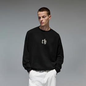 CHINISM赤尘 CH字母印花圆领卫衣男秋季宽松美式情侣套头男士上衣
