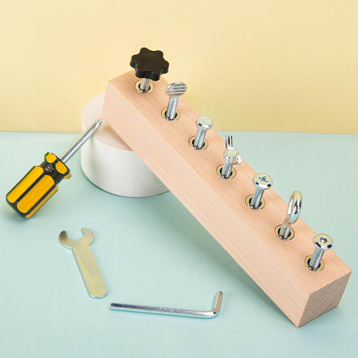 【螺丝玩具，培养认知！拧螺丝组合玩具~】蒙氏拧螺丝组合 幼儿园3到6岁 益智早教 组装拆卸工具 儿童忙碌板玩具-QB 商品图4