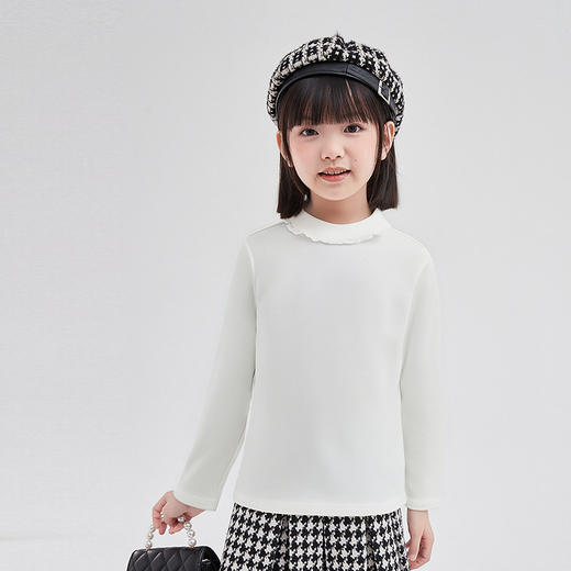 笛莎Deesha 童装女童T恤2025冬新款女童甜美蕾丝多色长袖T恤 商品图1