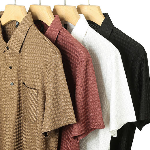 雀说潮流短袖POLO衫夏季男士休闲时尚半袖带口袋短袖T恤弹力翻领上衣AL556 商品图2