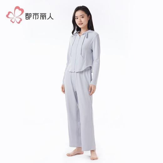都市丽人睡衣40支棉混纺双面拉烫染家居服长袖长裤棉质套LHH1J8 商品图3