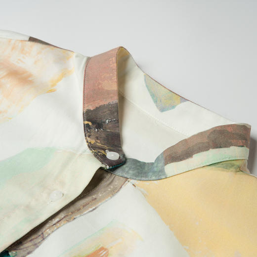 谜底花色连衣裙长袖2025秋款复古风抽象印花宽松衬衫257ML7816 商品图3