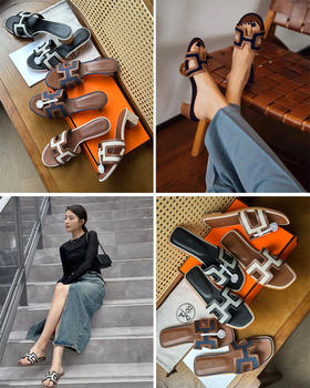 现货 THS-限时 爱马家 拼色织带款凉拖 平跟拖鞋 高跟拖鞋 6色 BZ1257