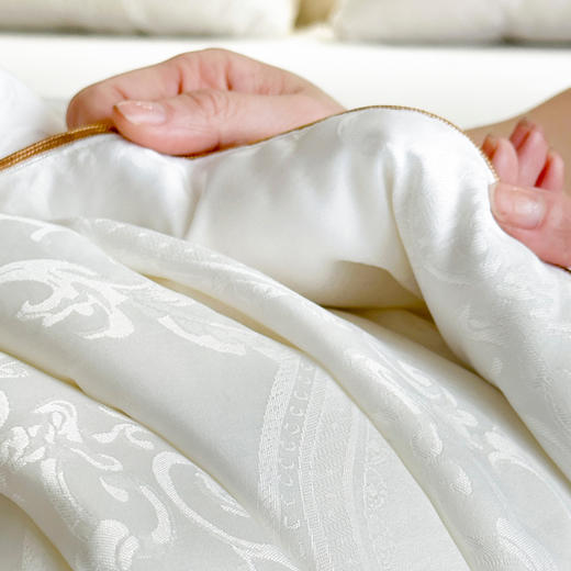 丝路花语天然蚕丝被（约3.2斤）， 纯蚕丝填充，80支贡缎提花面，吸湿透气不闷汗，柔软亲肤【G】 商品图2