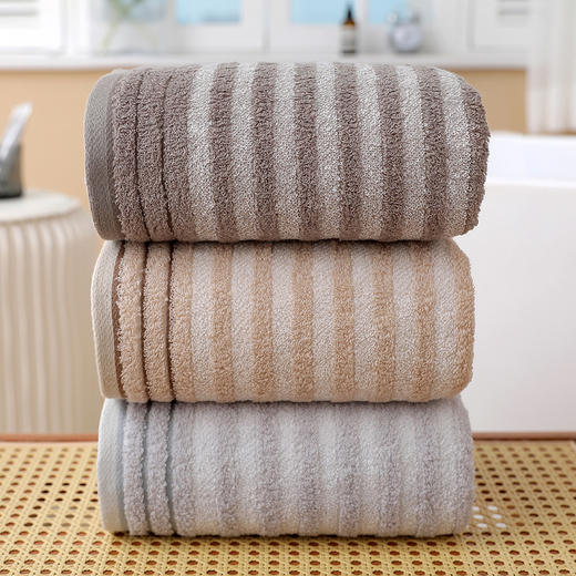 加倍生活时光寐影高克重毛巾浴巾套装 | 柔软亲肤、快速吸水、条纹设计、简约实用 商品图3