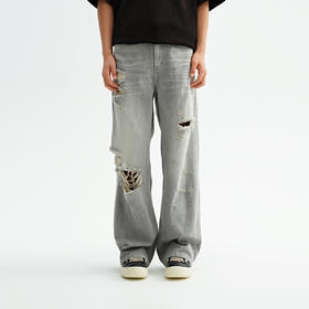 【商场同款】CHINISM赤尘 重工破洞水洗牛仔裤男2025夏季男士裤子