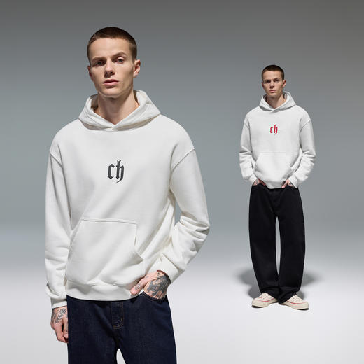 CHINISM赤尘 发泡印花连帽卫衣男秋季美式宽松休闲潮牌情侣帽衫 商品图4