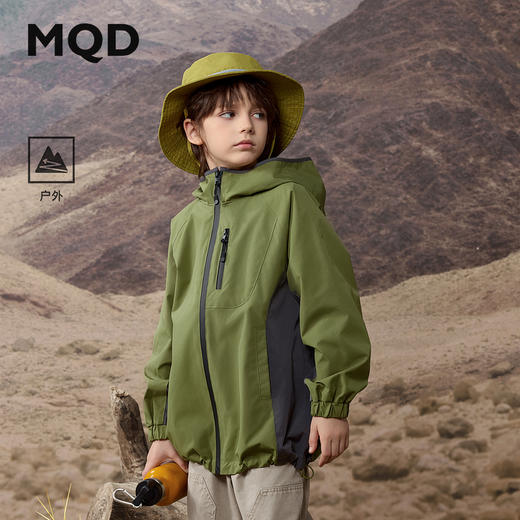 【MQD】小灯塔小灯塔男大童秋季新品潮酷休闲户外露营连帽外套 商品图0