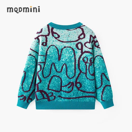 【MQD】儿童毛衣25春新款男童毛衣涂鸦V领开衫街潮百搭外套 商品图1