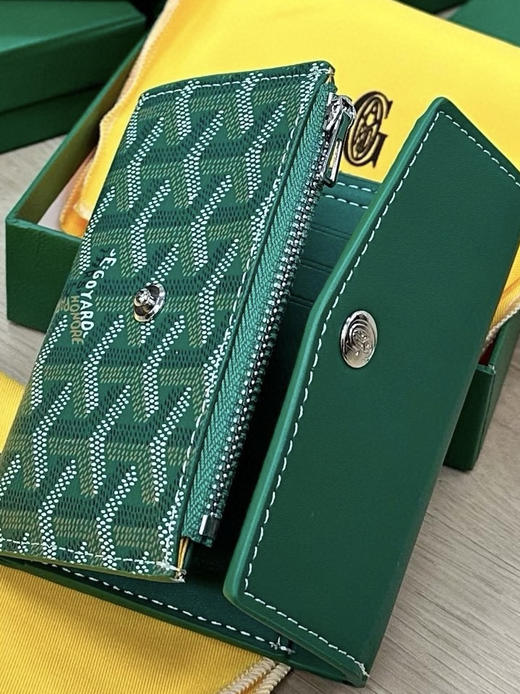 三折一体钱包卡包。棕色。黄色。绿色。黑色  蓝色g 商品图2