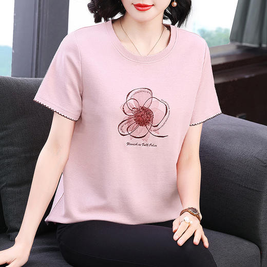 YY 63333大码宽松纯棉显瘦圆领上衣t恤 商品图0