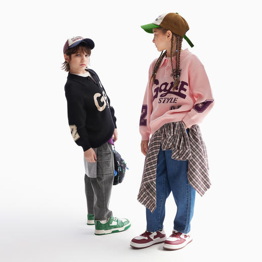 【MQD】童装儿童毛衣春秋款男女童翻领提花宝宝针织线衫宽松上衣 商品图3