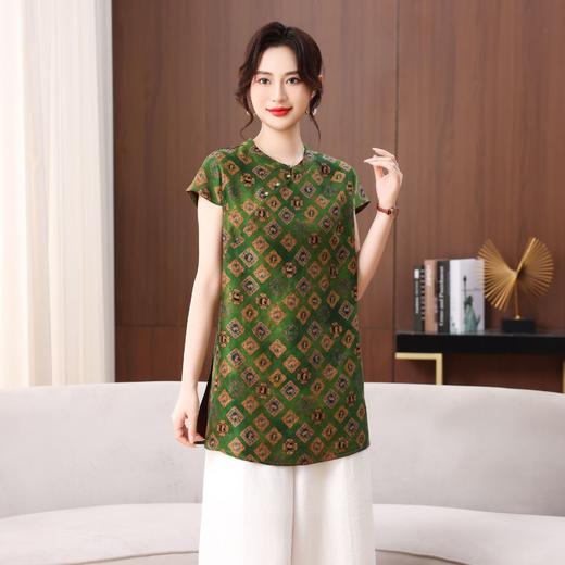 丁摩真丝香云纱花萝无袖新款奥黛新中式高级时尚100%桑蚕丝AL5675 商品图0