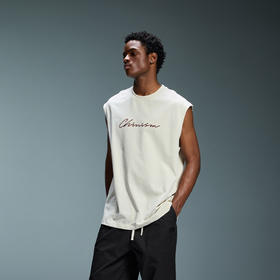 CHINISM赤尘 草体LOGO锁链绣阔版背心男2025夏季柔软透气无袖坎肩