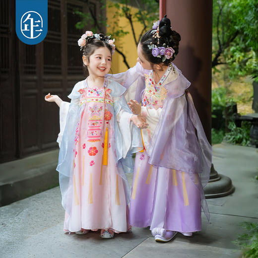 【华灯初上汉服裙】年衣童装汉服裙女童25秋季新款改良唐装儒裙中式华灯初上汉服裙 商品图5