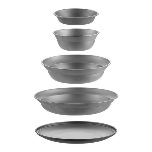 【纯钛盘子】户外钛盘五件套纯钛野营餐具家用可叠放轻便野炊露营旅行便携碗盘 商品图4