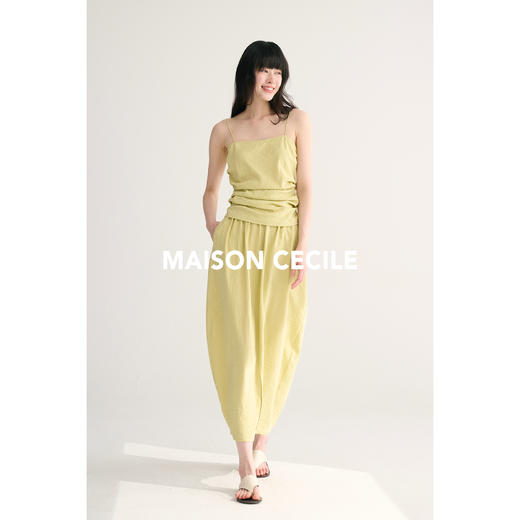 MAISON CECILE 六色/经典重现加色法式干丝抽褶吊带/花苞半裙 商品图5