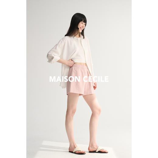 MAISON CECILE 三色/夏日亚麻舒适日常百搭松腰紧花苞短裤 商品图4