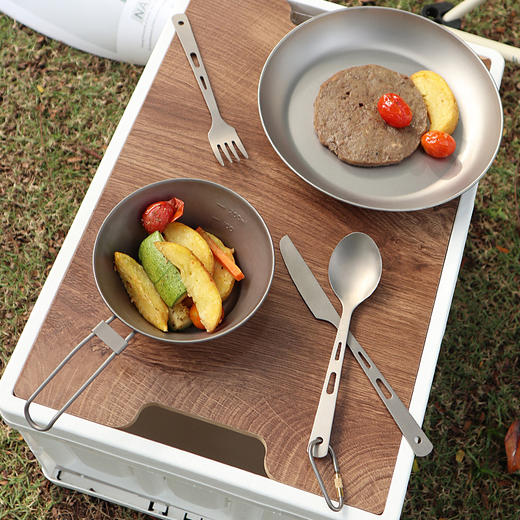 【纯钛冰花盘子】户外纯钛冰花盘子露营野炊菜盘房车餐具大号加工国潮便携水果圆盘 商品图3