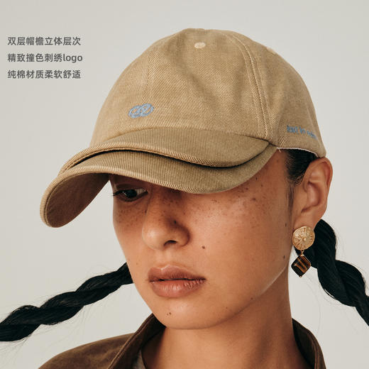 lost in echo2025早秋新款独特个性双层帽檐纯棉刺绣logo棒球帽 商品图1