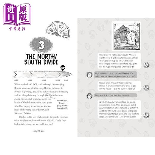 预售 【中商原版】混乱的历史 3册 Totally Chaotic History 古埃及大失控+罗马不列颠大暴走+石器时代大混乱 英文原版儿童历史读物 商品图4