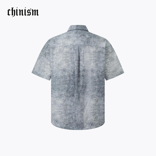 【商场同款】CHINISM赤尘 仿牛仔短袖衬衫男夏季美式男生休闲衬衣 商品图1